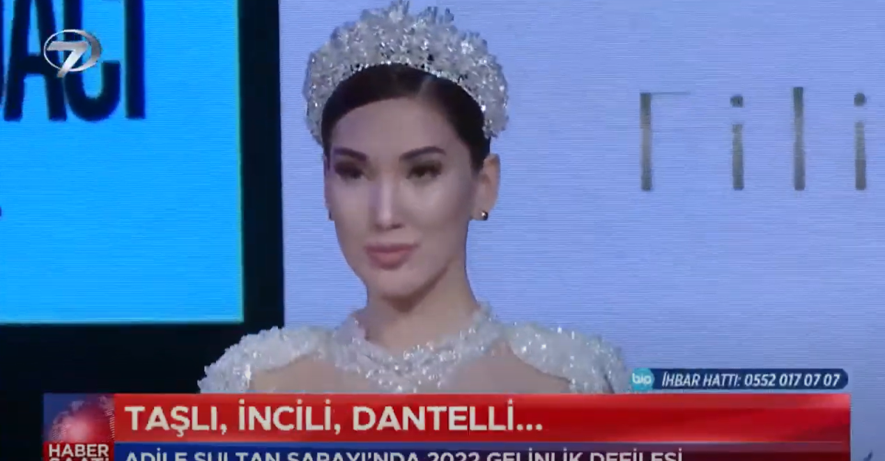 KANAL 7 ANA HABER BÜLTENİNDE TÜRKİYE'NİN EN BÜYÜK GELİNLİK DEFİLEMİZ ADİLE SULTAN SARAYIN'DA