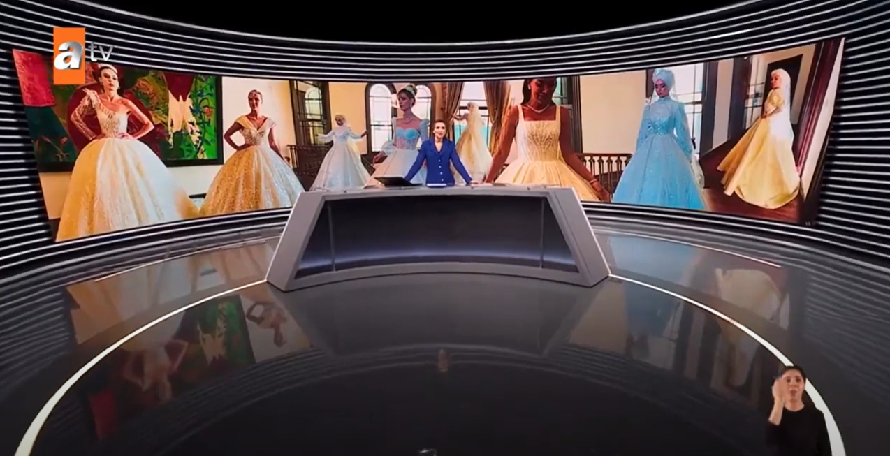 ATV TV ANA HABER BÜLTENİNDE TÜRKİYE'NİN EN BÜYÜK BARAN GELİNLİK DEFİLEMİZ ADİLE SULTAN SARAYIN'DA